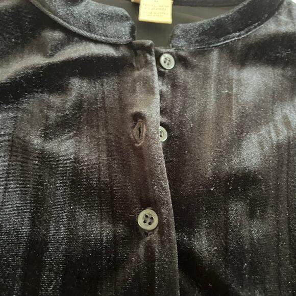 Black Velvet Velour Cardigan Wmn’s M Witchy WhimsyGoth Emo Romantic Grunge - Picture 4 of 8